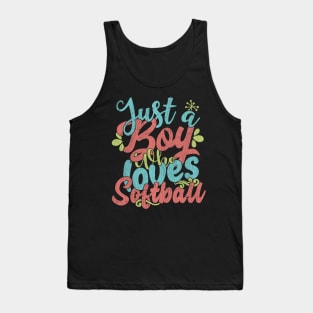 Just A Boy Who Loves Softball Gift product Tank Top